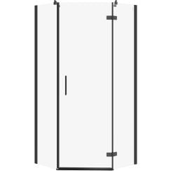 Cersanit City cabină de duș 90x90 cm negru mat/sticlă transparentă S584-082