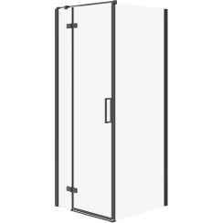 Cersanit City cabină de duș 80x80 cm pătrat negru mat/sticlă transparentă S584-106