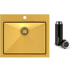 Set chiuveta din otel Quadron Russel HB7910PVDBSG1, cana termică Quadron M0051