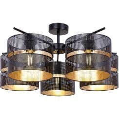 Kaja Malavi lampă de tavan 5x15 W negru-auriu K-5503
