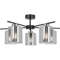 Kaja Luna lampă de tavan 5x15 W negru-argint-grafit K-5527