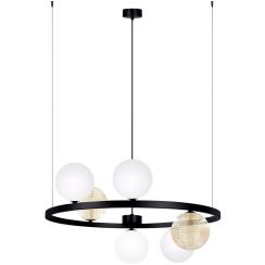 Kaja Saturno lampă suspendată 6x10 W alb-negru-chihlimbar K-5695