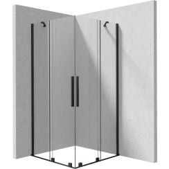 Deante Kerria Plus cabină de duș 90x90 cm pătrat negru mat/sticlă transparentă KPNNP09P09