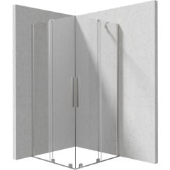 Deante Kerria Plus cabină de duș 90x90 cm pătrat periat/sticlă transparentă KPNFP09P09