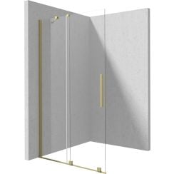 Deante Prizma perete cabină de duș walk-in 140 cm auriu periat/sticla transparentă KTJ_R34R