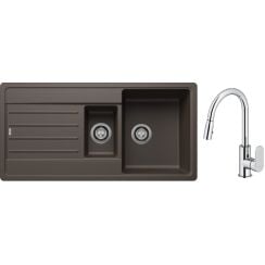 Set chiuvetă din granit Blanco Legra 6 S 522212, baterie bucătărie Oltens Lista 35202100
