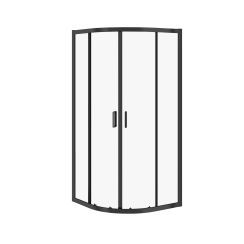 Cersanit Arteco cabină de duș 80x80 cm semicircular negru mat/sticlă transparentă S913-013