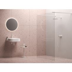 Ravak Walk in Free perete de duș 160 cm alb mat/sticla transparentă GW9FS0E0SZ1
