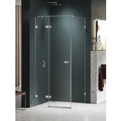 New Trendy Avexa Nickel Brushed cabină de duș 90x120 cm dreptunghiular periat/sticlă transparentă EXK-8482