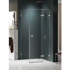 New Trendy Avexa Nickel Brushed cabină de duș 120x90 cm dreptunghiular periat/sticlă transparentă EXK-8512