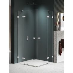 New Trendy Avexa Nickel Brushed cabină de duș 120x80 cm dreptunghiular periat/sticlă transparentă EXK-8535