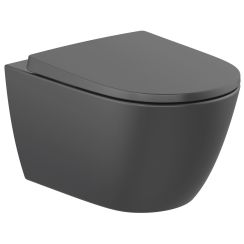 Roca Ona vas wc agăţat fără margine cu spălare turbionară negru mat A34668C080