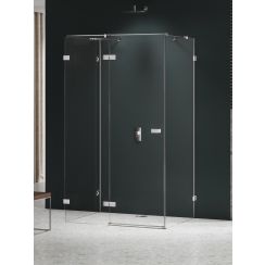 New Trendy Avexa Nickel Brushed cabină de duș 120x80 cm dreptunghiular periat/sticlă transparentă EXK-8589