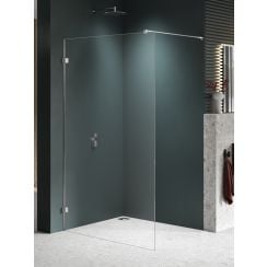New Trendy Avexa Nickel Brushed perete cabină de duș walk-in 140 cm periat/sticla transparentă EXK-8643