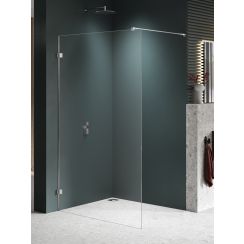 New Trendy Avexa Nickel Brushed perete cabină de duș walk-in 150 cm periat/sticla transparentă EXK-8644