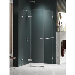 New Trendy Avexa Nickel Brushed cabină de duș 120x100 cm dreptunghiular periat/sticlă transparentă EXK-8683