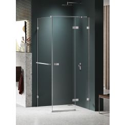 New Trendy Avexa Nickel Brushed cabină de duș 120x110 cm dreptunghiular periat/sticlă transparentă EXK-8709