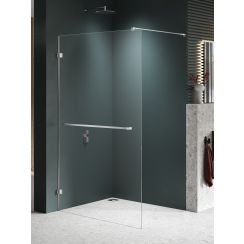 New Trendy Avexa Nickel Brushed perete cabină de duș walk-in 140 cm periat/sticla transparentă EXK-8735