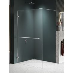 New Trendy Avexa Nickel Brushed perete cabină de duș walk-in 150 cm periat/sticla transparentă EXK-8736
