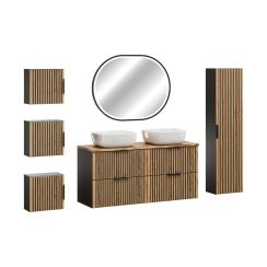Set oglindă Comad Apollo 2 LUSTRO APOLLO 2 900X700, dulap Comad Xilo XILO BLACK WOTAN 80-01-D-1D, XILO BLACK WOTAN 82-60-D-2S, NATURE WOTAN 89-120-46 M, XILO BLACK WOTAN 83-01-D-1D, UM-6252SMILE40DP