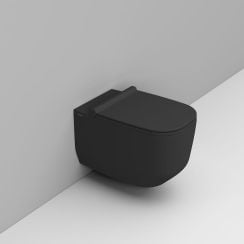 Ceramica Dolomite Alba vas wc agăţat fără margine negru mat D502581