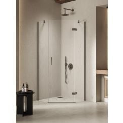 New Trendy Nesta Gunmetal Brushed cabină de duș 90x90 cm gunmetal periat/sticlă transparentă K-4787