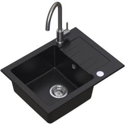 Ruvetti Minimini+ chiuveta cu baterie negru/oțel LP_3200-MM58440BC_W