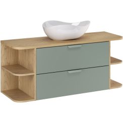 Set dulap Comad Aster Green ASTER GREEN 82-80-46-2S, blat Comad Ovalia Cremona OVALIA CREMONA 89-120-46 M, CLOUD FREE WHITE ( E-6588 ), CREMONA UN 81-20-44 SM