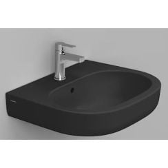 Ceramica Dolomite lavoar 60x48 cm ovale clasică negru mat D461281