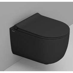 Ceramica Dolomite Mirto Round vas wc agăţat fără margine cu spălare turbionară negru mat D474981
