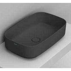 Ceramica Dolomite lavoar 62x38 cm dreptunghiular de blat negru mat D311081