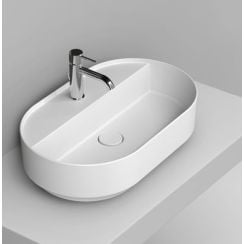 Ceramica Dolomite Noemi lavoar 65x40 cm ovale de blat alb luciu D312001