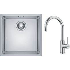 Set chiuveta din otel Franke Maris 122.0543.995, baterie bucătărie Franke Smart Glenda 115.0747.473