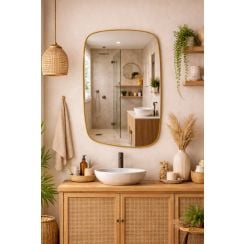 Baltica Design Stone Calm oglindă 60x90 cm auriu 5904107932958