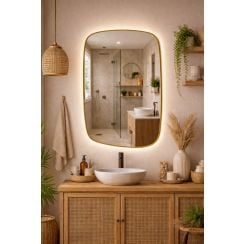 Baltica Design Stone Calm oglindă 60x90 cm cu iluminare auriu 5904107932651
