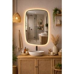 Baltica Design Stone Calm oglindă 60x90 cm cu iluminare negru 5904107932644