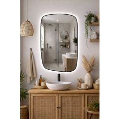 Baltica Design Stone Calm oglindă 60x90 cm cu iluminare negru 5904107932637
