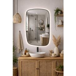 Baltica Design Stone Calm oglindă 60x90 cm cu iluminare negru 5904107932620