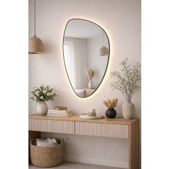 Baltica Design Stone Fluid oglindă 55x92 cm cu iluminare negru 5904107932705