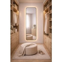 Baltica Design Stone Aura oglindă 50x155 cm cu iluminare negru 5904107932880