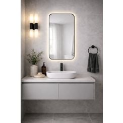 Baltica Design Stone Aura oglindă 60x90 cm cu iluminare negru 5904107932804