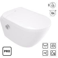 Deante Silia wc cu  buton de control agăţat fără margine alb CSID6ZPW