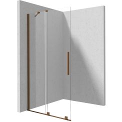 Deante Prizma perete cabină de duș walk-in 140 cm maro periat/sticla transparentă KTJ_C34R