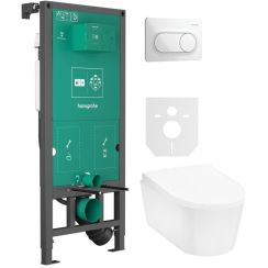 Set vas WC Hansgrohe EluPura S 60193450, cadru încastrat Hansgrohe iFrame universal 01022180, 60148450, 66002450