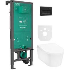 Set vas WC Hansgrohe EluPura S 60193450, cadru încastrat Hansgrohe iFrame universal 01022180, 60148450, 66001670