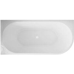 Invena Astri cadă de perete 160x80 cm ovală alb AN-03-16L