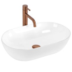 Rea Amelia lavoar 52x32.5 cm ovale de blat alb REA-U4331