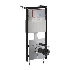 Omnires Eco Flush Set cadru ascuns cu buton de acționare pentru vas wc suspendat STFWCECO1R45-RNI