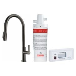 Set baterie bucătărie Franke Maris Slim Clear Water J Pull-Out 120.0736.603, filtru sub chiuvetă Franke Clear Water 133.0284.025