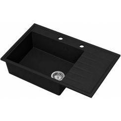 Ruvetti Axel 160 K chiuvetă din granit 79x50 cm negru 3001AXK_BC160K_W